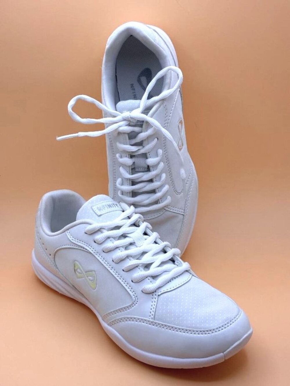 EUC Nfinity Womens 6.5 White Fearless Cheerleading Low Top Cheer Shoes Sneakers - Picture 2 of 13
